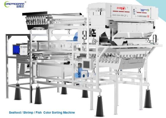 calidad  Fish / Shrimp Sorting Machine Double Layer Belt Type 5400 pixels 220V 50Hz fábrica