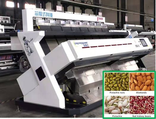CCD Optical Color Sorter , Cashew Nuts Processing Equipment Waterfall Structure